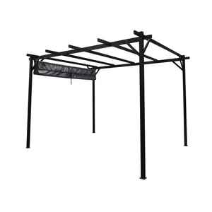Pergola San Luis 10'x12' avec Toit Retractable, Noir - Simple Boutique