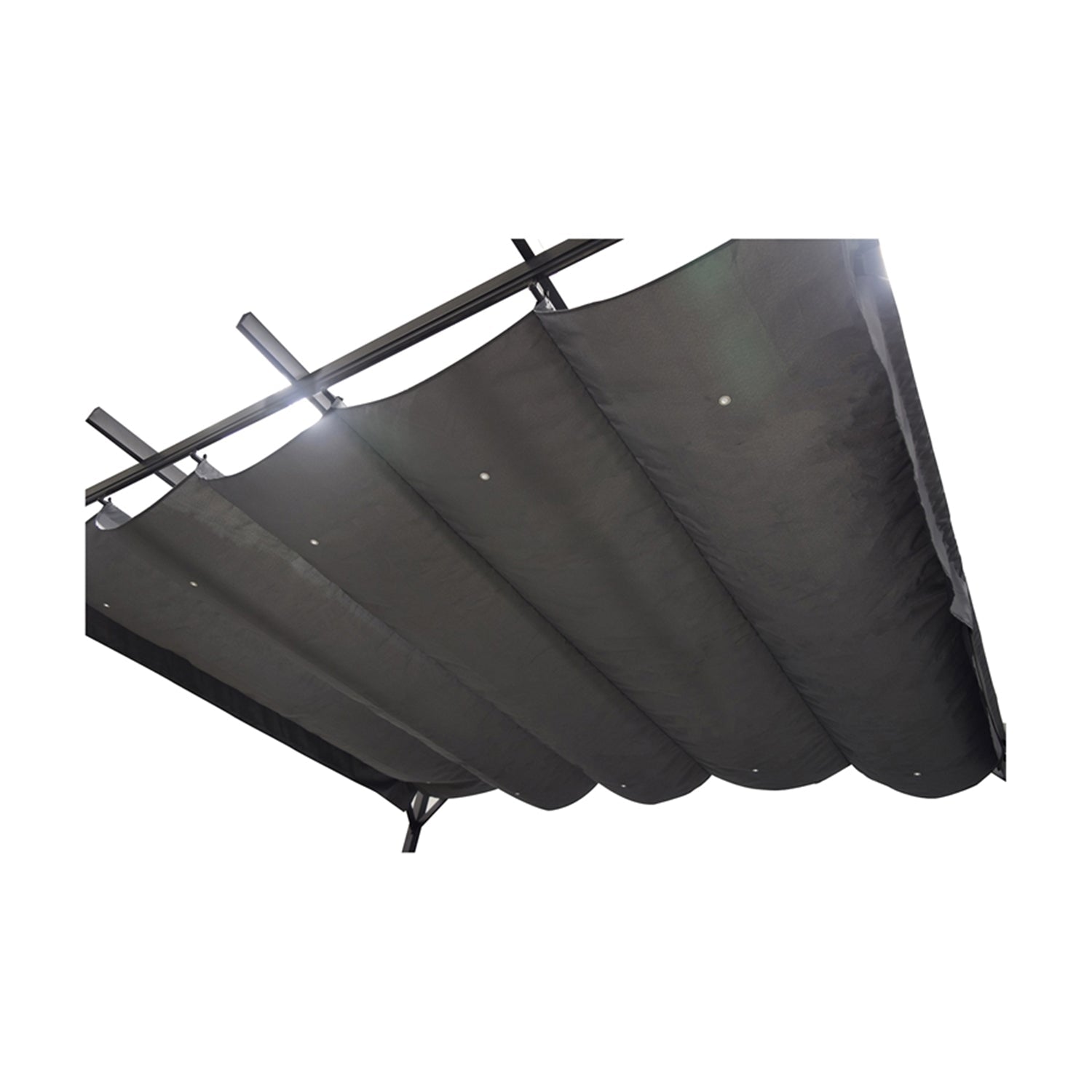 Pergola San Luis 10'x12' avec Toit Retractable, Noir - Simple Boutique