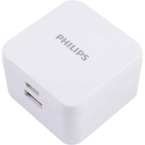 Philips - Chargeur USB Mural avec 1 Prise USB-A et 1 Prise USB-C, Blanc