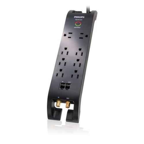 Philips Protecteur De Surtension Électrique 8 Prises 2160J 4Pi Noir - Simple Boutique