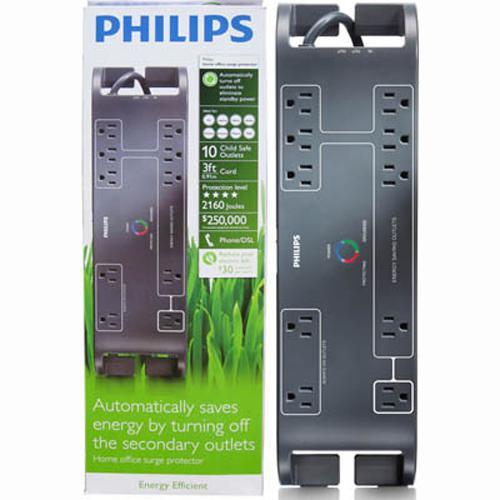 Philips Protecteur de surtension ÉcoÉnergie 10 prises 2160J 3pi - Simple Boutique