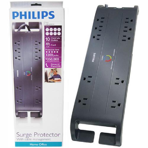 Philips Protecteur de surtension électrique 10 prises 3200J 4pi - Simple Boutique