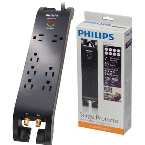 Philips Protecteur de surtension électrique 7 prises 2160J 4pi - Simple Boutique