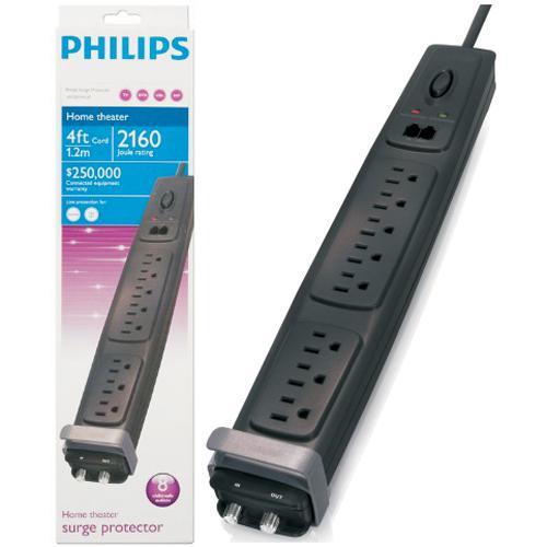 Philips Protecteur de surtension électrique 8 prises 2160J 4pi - Simple Boutique