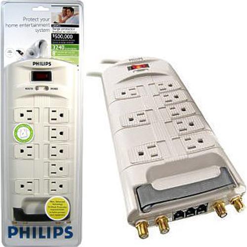 Philips Protecteur de surtension électrique 8 prises 3240 J 8 pi - Simple Boutique