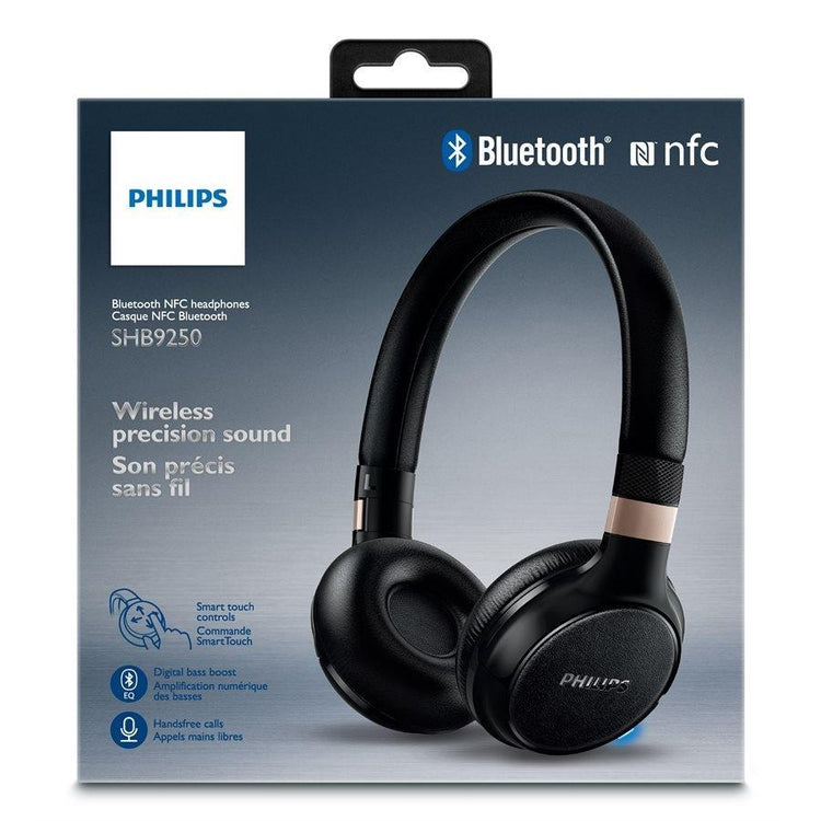 Philips SHB9250 - Casque d'écoute Sans-Fil, Haute-Résolution, Bluetooth 4.0, Noir - Simple Boutique