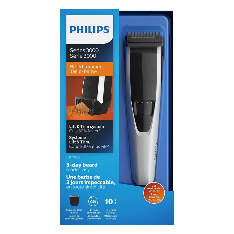 Philips - Tondeuse à Barbe Sans-Fil, Batterie Rechargeable, Blanc - Simple Boutique