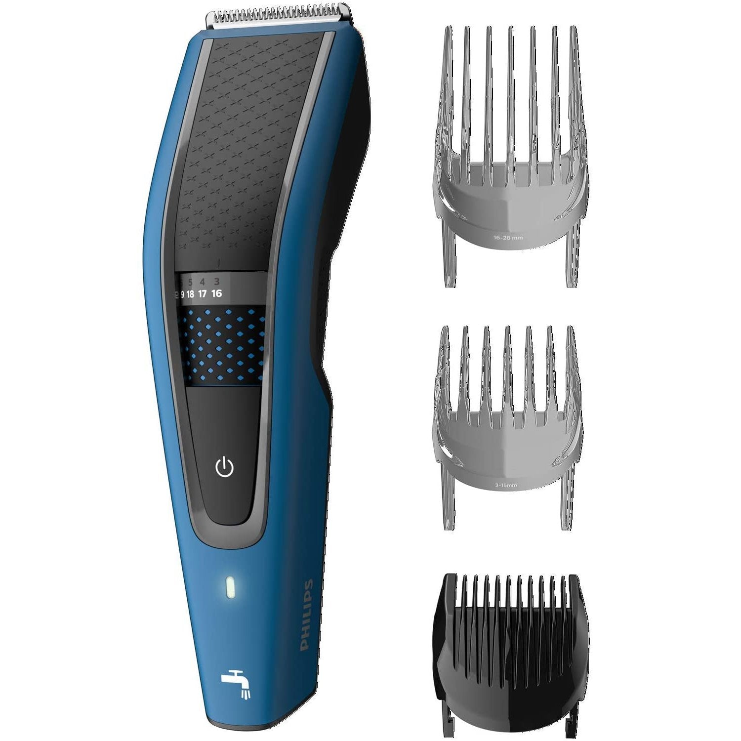 Philips - Tondeuse à Cheveux Sans-Fil avec 28 Réglages de Longeur, Bleu - Simple Boutique