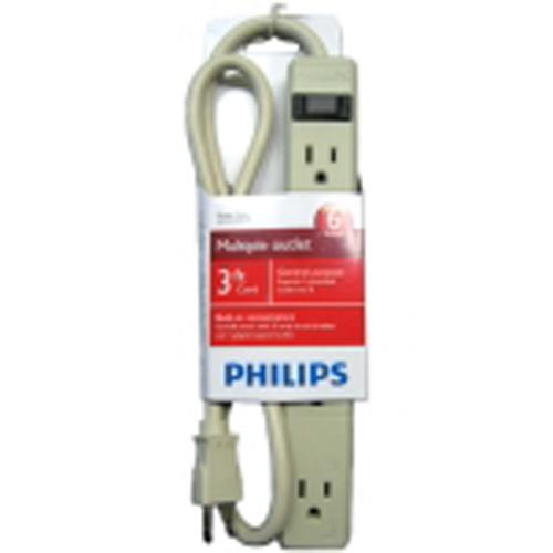 Philips barre de tension multi-prises 6 prises 3 pi - Simple Boutique
