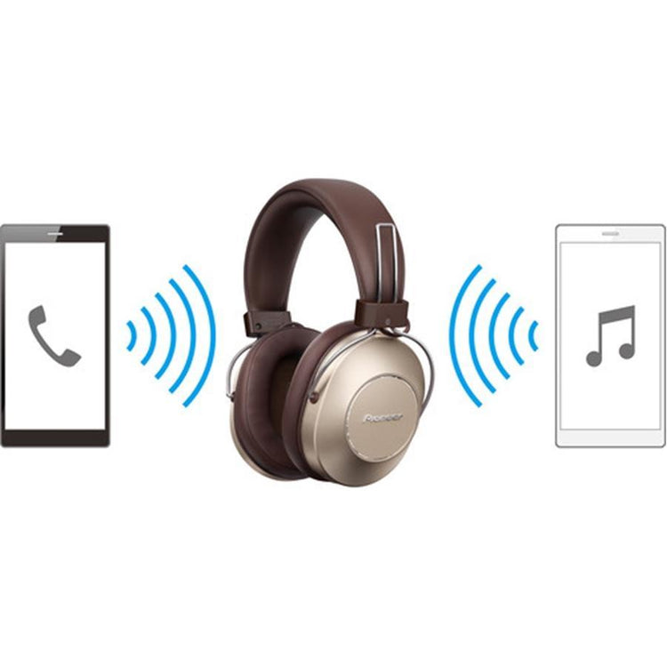 Pioneer S9 SEMS9BNG Écouteur sur l' Oreille à Réduction de Bruit Sans Fil Bluetooth Brun et Or - Simple Boutique