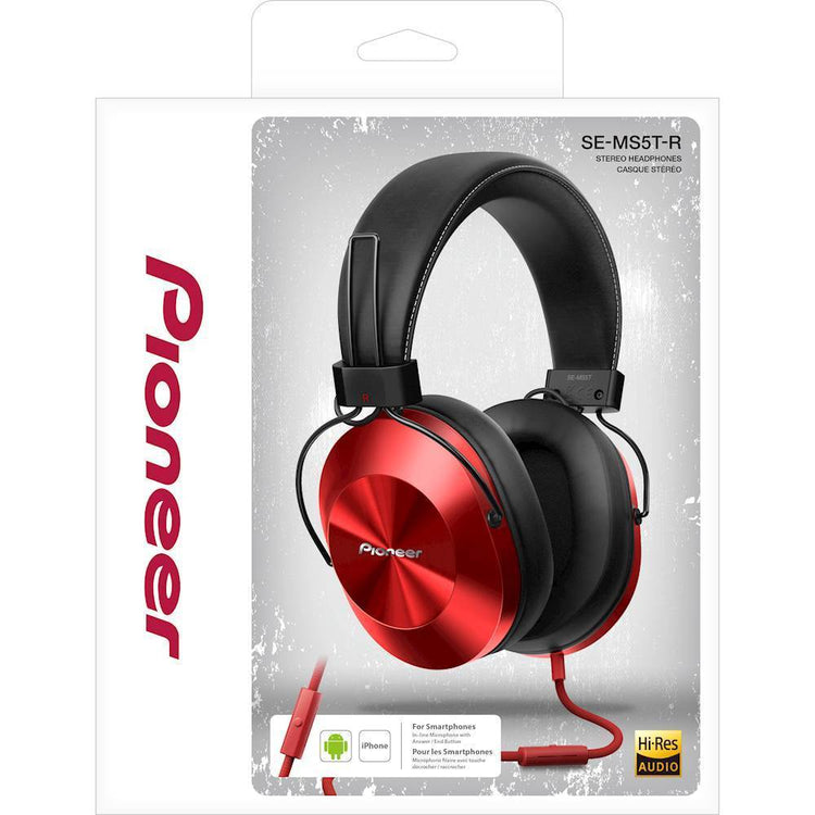 Pioneer SEMS5TR Casque D'écoute Haute Résolution Rouge et Noir - Simple Boutique