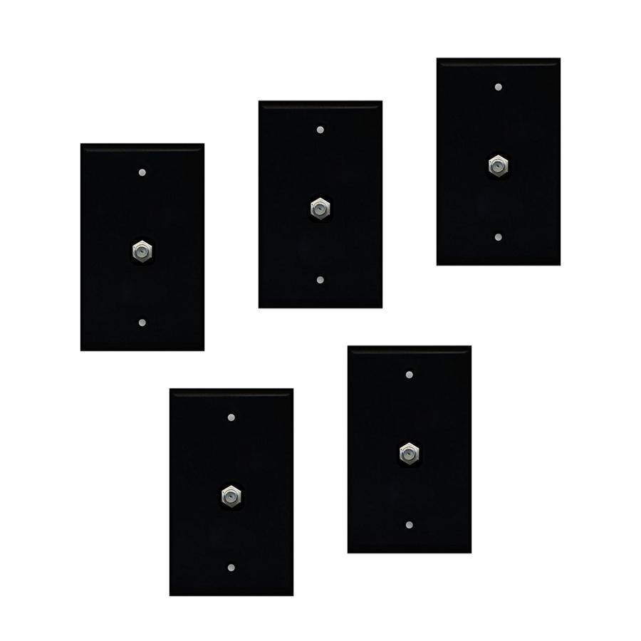Plaque Murale de Type F Coaxial Noir Paquet de 5 - Simple Boutique
