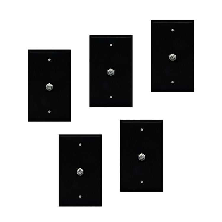 Plaque Murale de Type F Coaxial Noir Paquet de 5 - Simple Boutique
