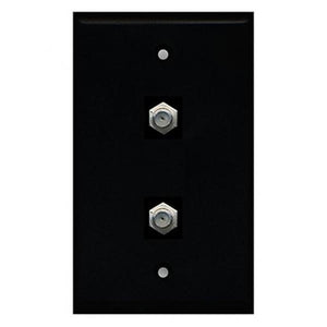 Plaque Murale de Type F Double Coaxial Noir - Simple Boutique