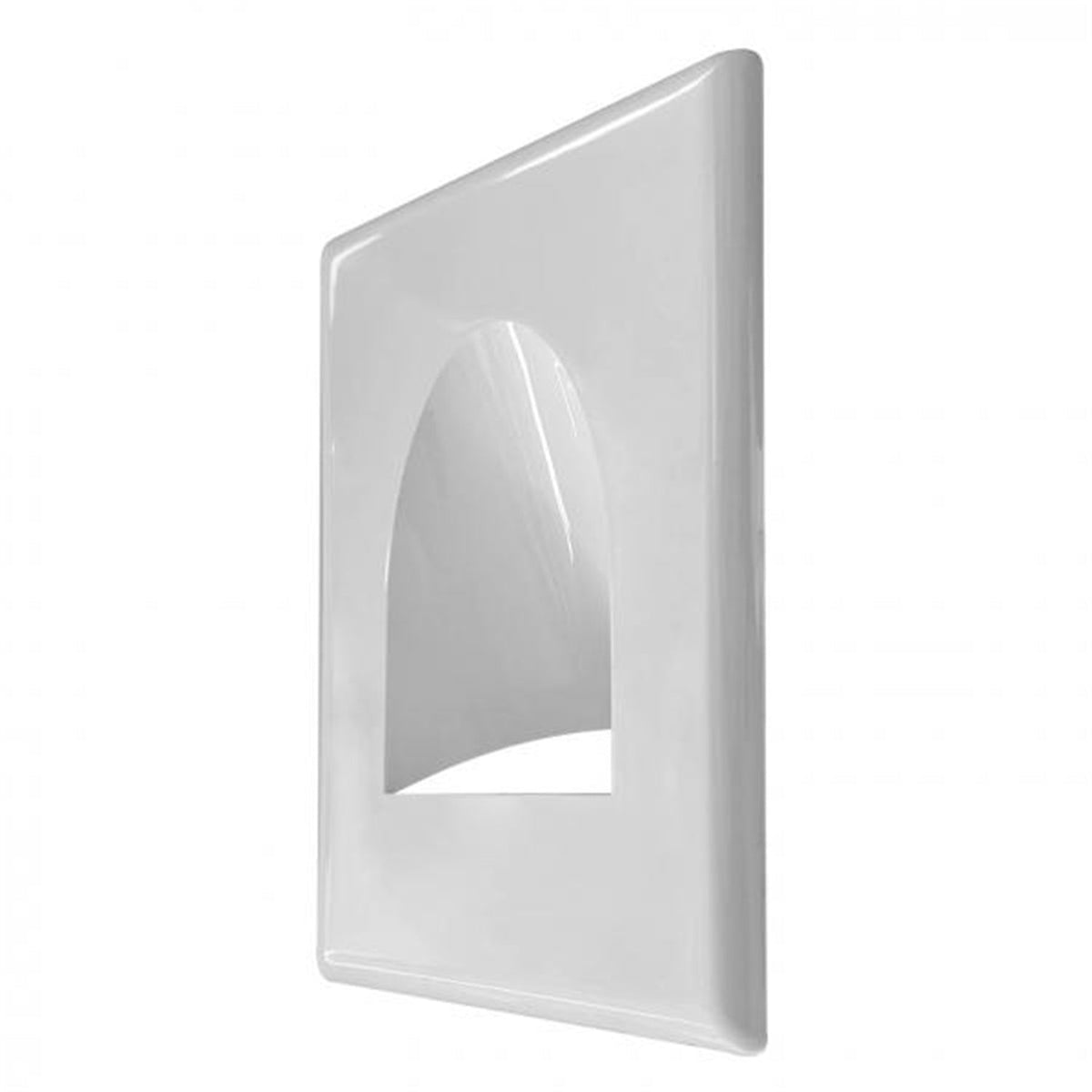 Techcraft Plaque de câble basse tension encastrée 1 ouverture avec support, blanc - Simple Boutique