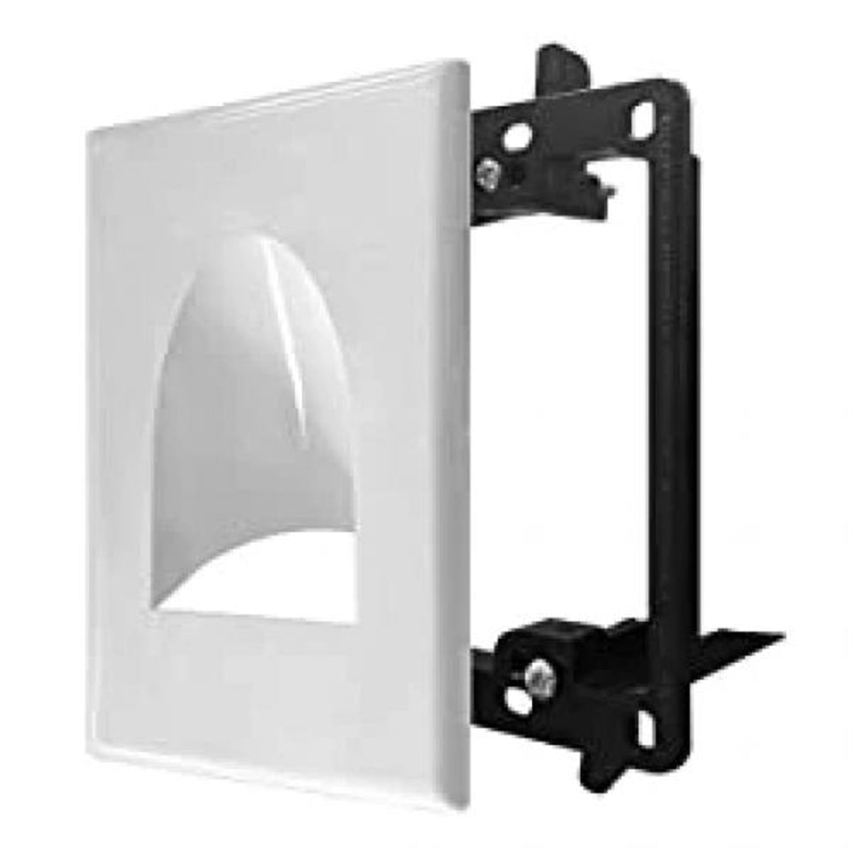 Techcraft Plaque de câble basse tension encastrée 1 ouverture avec support, blanc - Simple Boutique