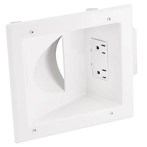 Plaque media murale Blanche + protecteur de surtension 340joules - Simple Boutique