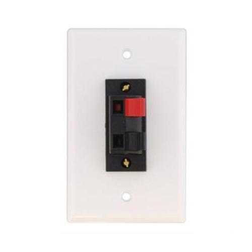 Plaque murale 1 Speaker avec connecteurs a ressort - blanche - Simple Boutique