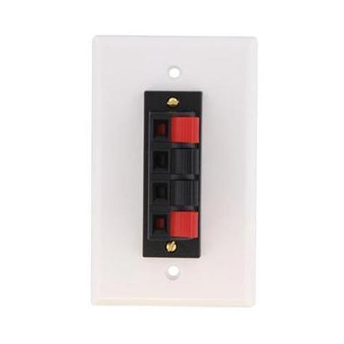 Plaque murale 2 Speaker avec connecteurs a ressort - blanche - Simple Boutique