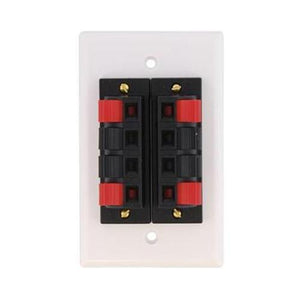 Plaque murale 4 Speaker avec connecteurs a ressort - blanche - Simple Boutique