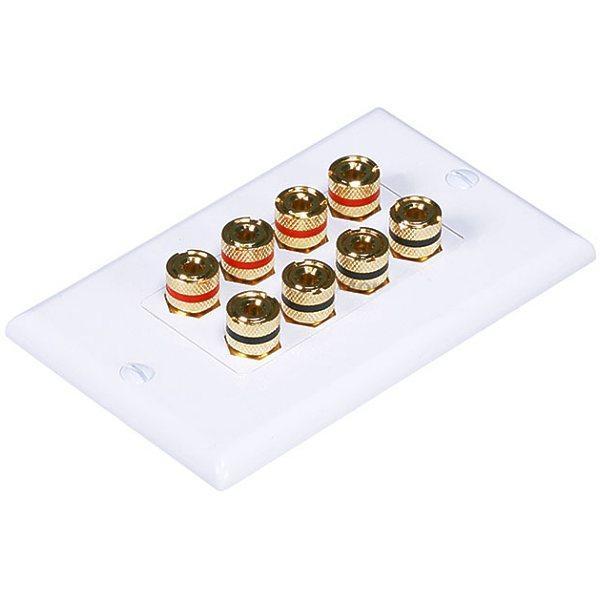 Plaque murale 4 Speakers avec connecteurs "banane" - blanche - Simple Boutique