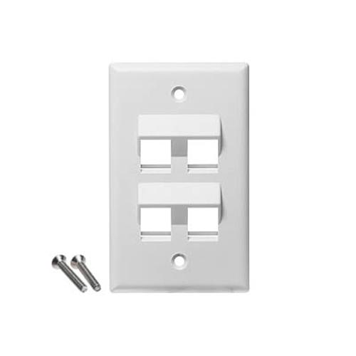 Plaque murale Keystone blanche 4 ouvertures avec angles - Simple Boutique