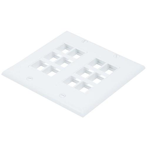 Plaque murale Keystone double blanche 2x 6 ouvertures (12 Total) - Simple Boutique