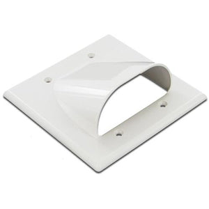 Plaque murale "Pass-thru" pour tout câbles DOUBLE blanc EXT - Simple Boutique