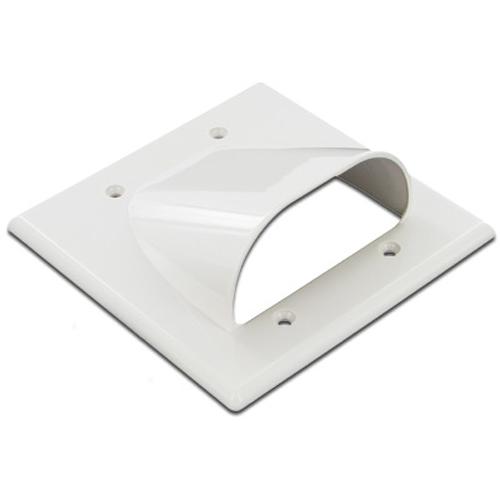 Plaque murale "Pass-thru" pour tout câbles DOUBLE blanc EXT - Simple Boutique