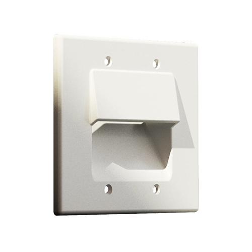 Plaque murale "Pass-thru" pour tout câbles DOUBLE blanc GT - Simple Boutique