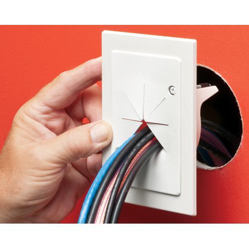 Plaque murale pass-thru EZ-mount Ronde 3.5" Flexible - Blanche - Simple Boutique