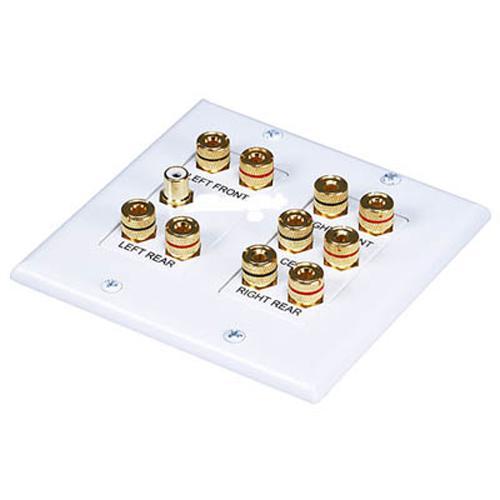 Plaques avec conn. "banane" 5.1 haut-parleurs - Blanche - Simple Boutique