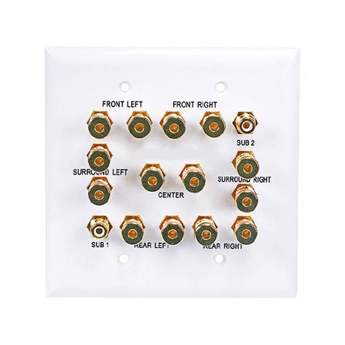 Plaques avec conn. "banane" 7.2 haut-parleurs - Blanche - Simple Boutique