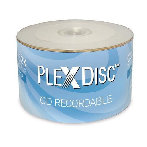 Plexdisc Disques CD-R 52x 700 Mo Inscriptible au Marqueur 50 Unités