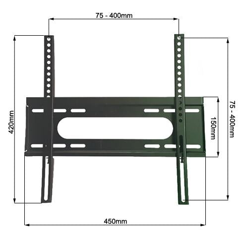 Prime Mounts PMD F100 Support Mural Fixe Mince LCD LED PLASMA 23" à 42" - Simple Boutique