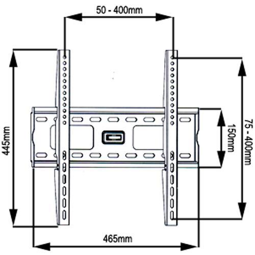Prime Mounts Support Mural ANTI-VOL Fixe LCD LED PLASMA 23" à 46" 400x400 - Simple Boutique