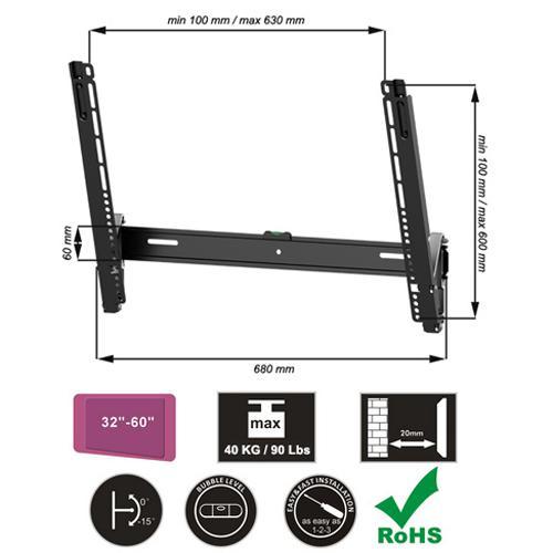Prime Mounts Support Mural Inclinable ultra-mince 20mm POUR LED 32"-60" - Simple Boutique
