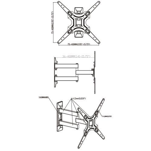 Prime Mounts Support Mural Universel Bras Articulé LED LCD PLASMA 26" 47" - Simple Boutique