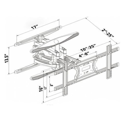 Prime Mounts Support Mural à 2 Bras Articulés TV LED LCD PLASMA 32" à 95" - Simple Boutique