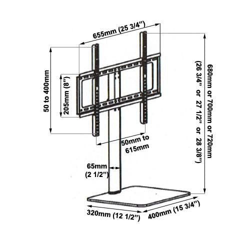 Prime Mounts Support de Table (Base, Pied de Remplacement) LED LCD PLASMA 32" à 55" VESA 600x400mm - Simple Boutique