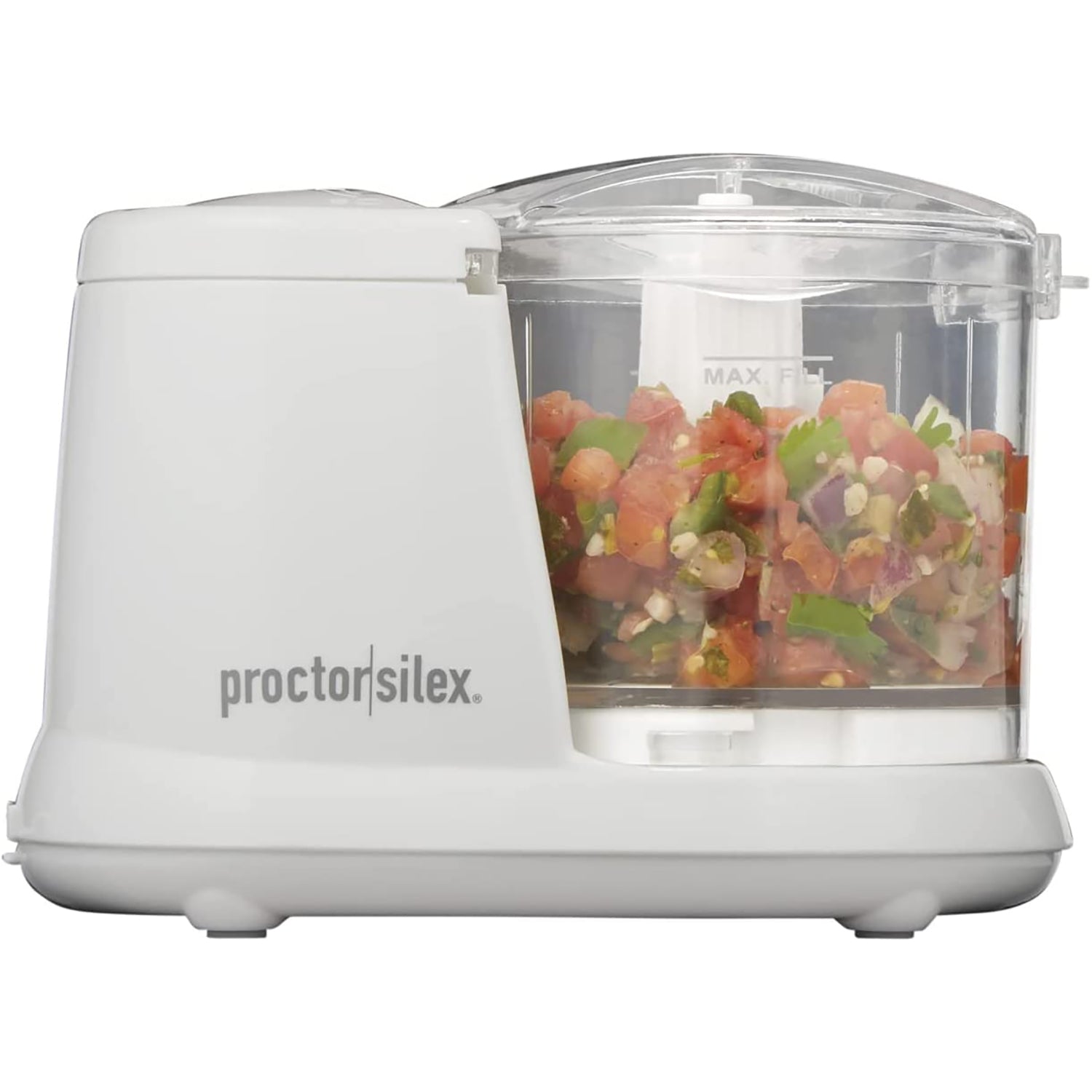 Proctor Silex - Mini Robot Culinaire/Hachoir à Légumes, Capacité 1.5 Litre, Blanc - Simple Boutique