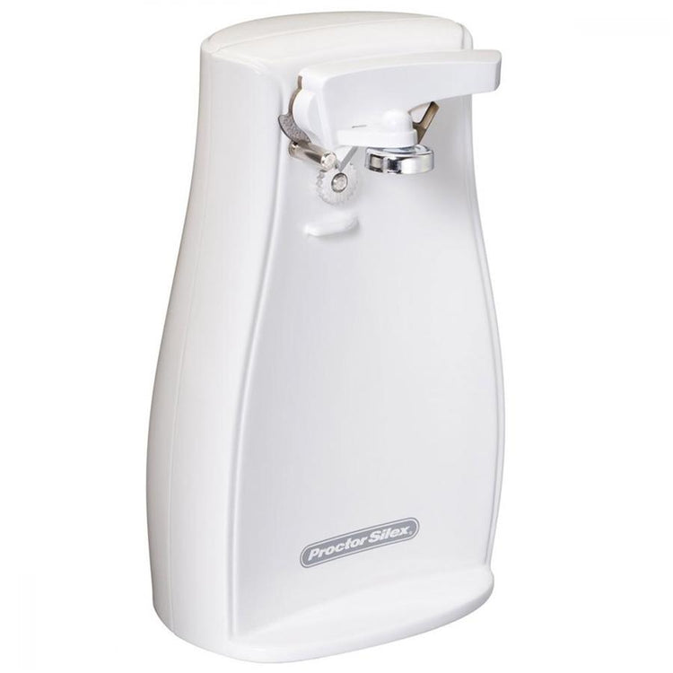 Proctor Silex - Ouvre-Boite Électrique avec Aiguiseur à Couteaux, Blanc - Simple Boutique