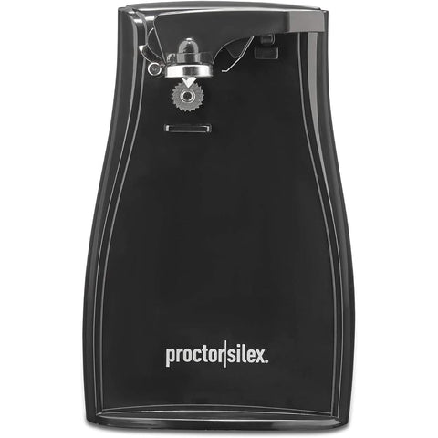 Proctor Silex - Ouvre-Boite Électrique avec Aiguiseur à Couteaux, Noir