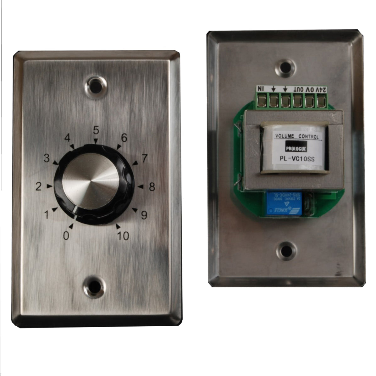 Prologue PL-VC10SS Contrôle De Volume Rotatif 70V 10W Acier Inoxydable Avec Plaque Decora