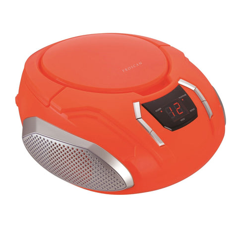 Proscan - BoomBox / Lecteur CD Portable Avec Radio AM/FM et Entrée AUX, Orange