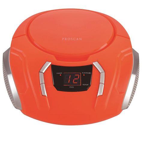Proscan - BoomBox / Lecteur CD Portable Avec Radio AM/FM et Entrée AUX, Orange