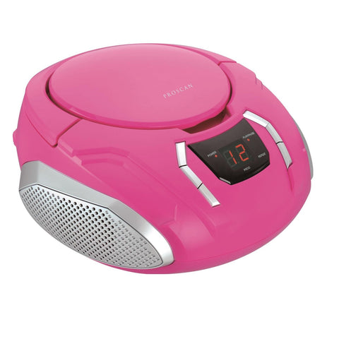 Proscan - BoomBox / Lecteur CD Portable Avec Radio AM/FM et Entrée AUX, Rose