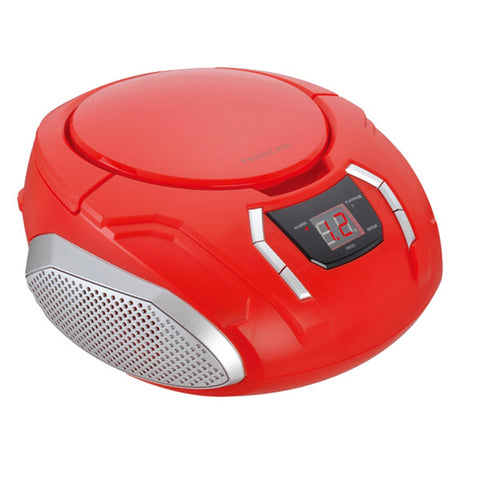 Proscan - BoomBox / Lecteur CD Portable Avec Radio AM/FM et Entrée AUX, Rouge