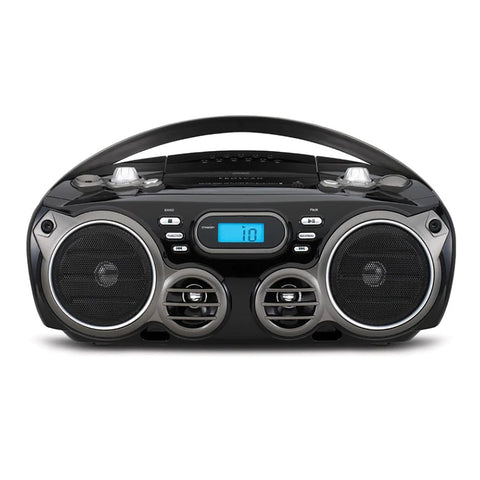 Proscan - BoomBox / Lecteur CD Portable avec Bluetooth, Radio AM/FM et Entrée AUX, Noir