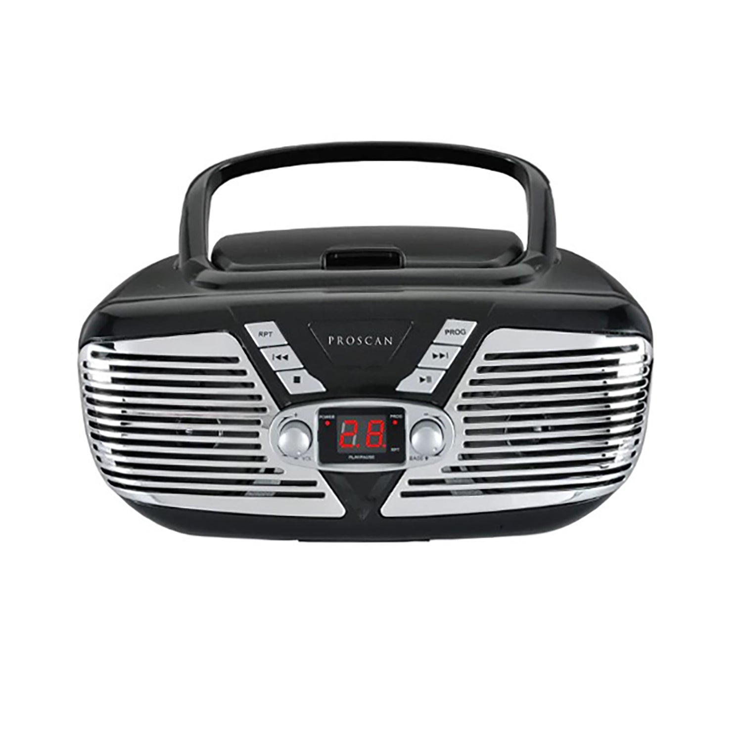 Proscan - BoomBox / Lecteur CD Portable avec Radio AM/FM, Style Rétro, Entrée AUX, Noir - Simple Boutique